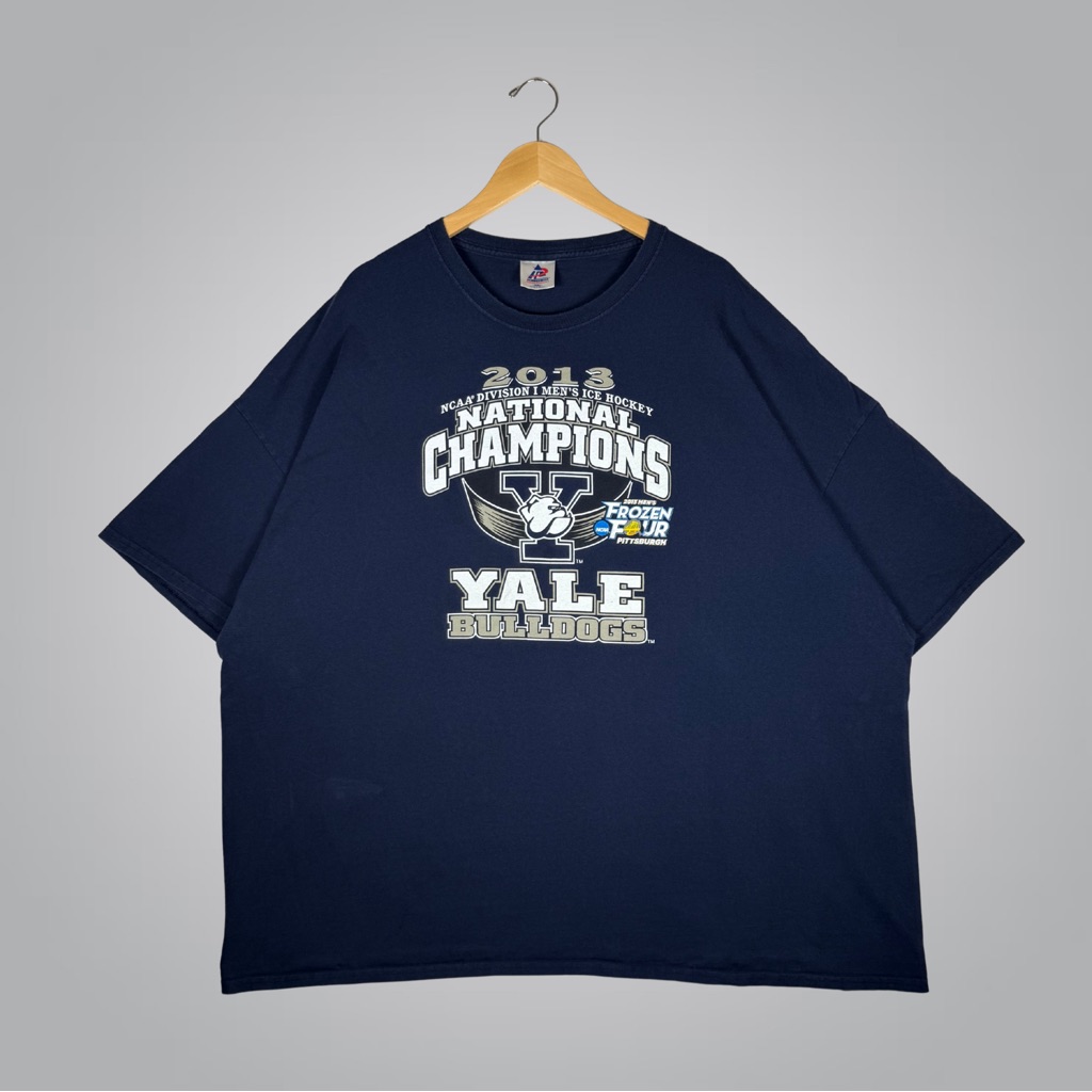 2013 Yale Ncaa Ice Hockey National Champions Frozen Four Navy TShirt 5xl
